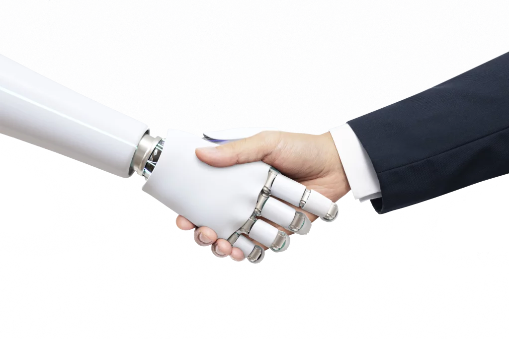 Industrie du futur - Robot et Humain la main dans la main